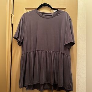 Charcoal Gray American Eagle Peplum Top